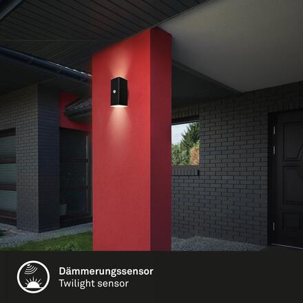 BRILONER Kona LED venkovní nástěnné svítidlo, pohybové čidlo, soumrakový senzor, nabíjecí 3788015