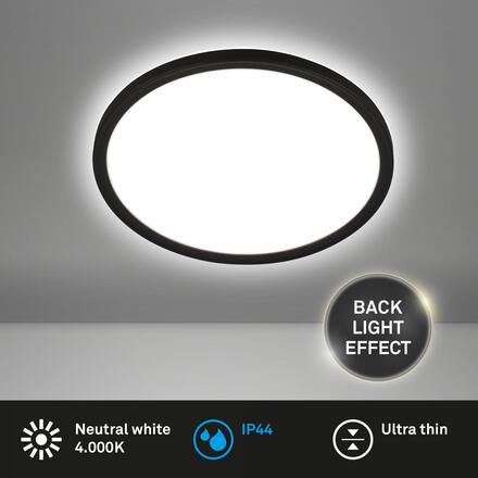 BRILONER Pulap LED svítidlo do koupelny, krytí proti vodě, přímé a nepřímé osvětlení, černá 3820415