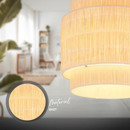 BRILONER Papper stropní svítidlo, stínidlo z přírodních vláken, E27 patice, přírodní 3851014