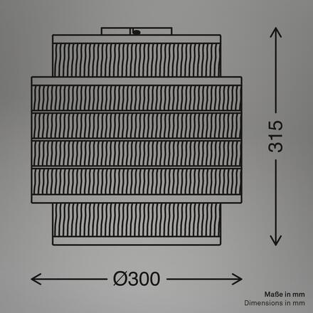 BRILONER Papper stropní svítidlo, stínidlo z přírodních vláken, E27 patice, přírodní 3851014