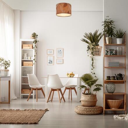 BRILONER Mata stropní svítidlo, dekor s lístky, E27 patice, kávová barva 3853014