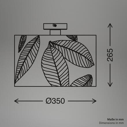 BRILONER Mata stropní svítidlo, dekor s lístky, E27 patice, kávová barva 3853014