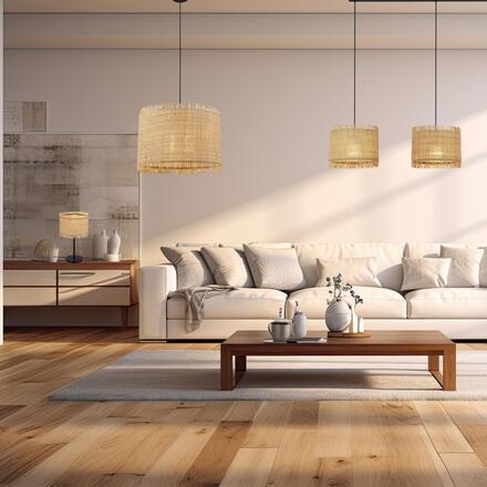 BRILONER Stropní svítidlo Borra 40x29 cm – stínidlo ze slámy, E27, max. 10W, on/off, béžová / černá 3854014