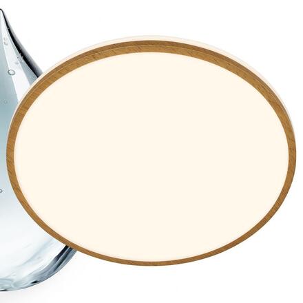 BRILONER Acorus W stropní svítidlo pr.33 cm - 18W, 1850lm, LED, IP44, teplá bílá, bílé/dřevo 3871014