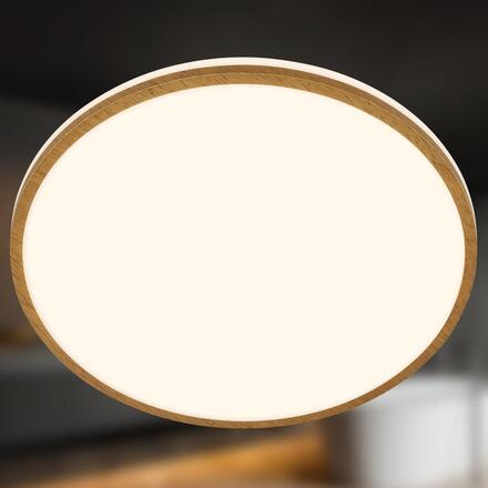 BRILONER Acorus W stropní svítidlo pr.33 cm - 18W, 1850lm, LED, IP44, teplá bílá, bílé/dřevo 3871014