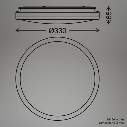 BRILONER Acorus W stropní svítidlo pr.33 cm - 18W, 1850lm, LED, IP44, teplá bílá, bílé/dřevo 3871014