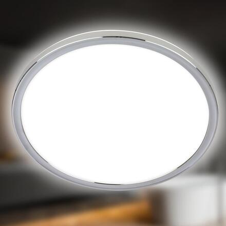 BRILONER Pulap stropní svítidlo pr.29,3 cm - 18W, 2400lm, LED, přímé a nepřímé osvětlení, IP54, neutrální bílá, chrom 3872018