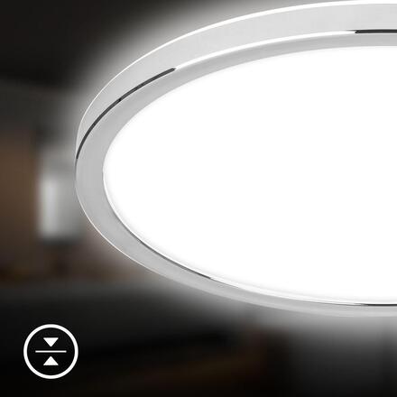 BRILONER Pulap stropní svítidlo pr.29,3 cm - 18W, 2400lm, LED, přímé a nepřímé osvětlení, IP54, neutrální bílá, chrom 3872018