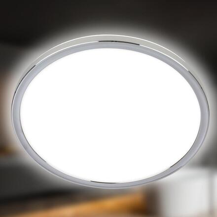 BRILONER Pulap stropní svítidlo pr.42 cm - 22W, 3000lm, LED, přímé a nepřímé osvětlení, IP54, neutrální bílá, chrom 3873018