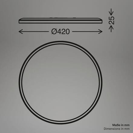 BRILONER Pulap stropní svítidlo pr.42 cm - 22W, 3000lm, LED, přímé a nepřímé osvětlení, IP54, neutrální bílá, chrom 3873018