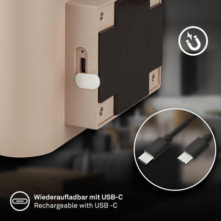 BRILONER Chat nástěnné svítidlo - 3W, 270lm, bezdrátová, LED, s pohybovým čidlem, béžová 3878011