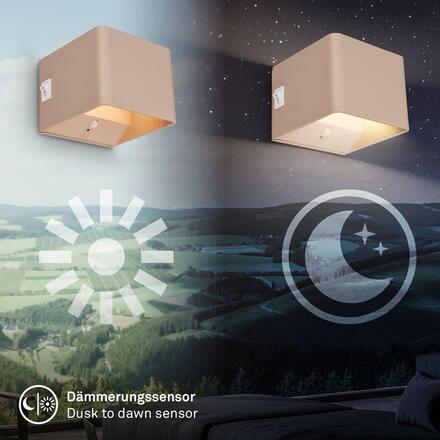 BRILONER Borra nástěnné svítidlo - 1,5W, 100lm, bezdrátové, LED, s pohybovým čidlem, béžové 3879011