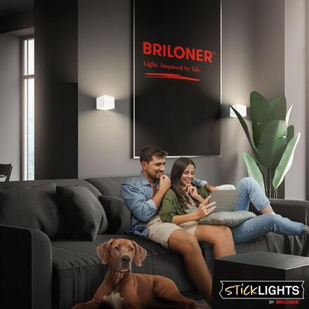 BRILONER Borra nástěnné svítidlo - 1,5W, 100lm, bezdrátové, LED, s pohybovým čidlem, bílé 3879016