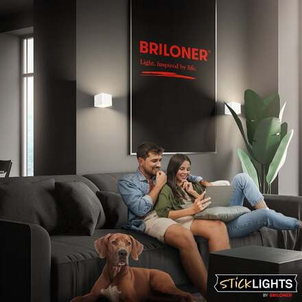 BRILONER Borra nástěnné svítidlo - 1,5W, 100lm, bezdrátové, LED, s pohybovým čidlem, bílé 3879016