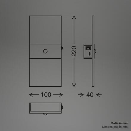 BRILONER Aura nástěnné svítidlo - 2,5W, 100lm, nabíjecí, LED, s pohybové čidlo, matný nikl 3888012