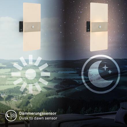 BRILONER Aura nástěnné svítidlo - 2,5W, 100lm, nabíjecí, LED, s pohybové čidlo, matný nikl 3888012