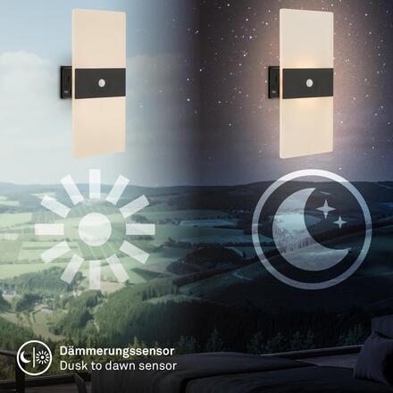 BRILONER Aura nástěnné svítidlo - 2,5W, 100lm, nabíjecí, LED, s pohybové čidlo, černá 3888015