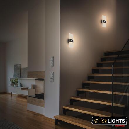 BRILONER Aura nástěnné svítidlo - 2,5W, 100lm, nabíjecí, LED, s pohybové čidlo, černá 3888015