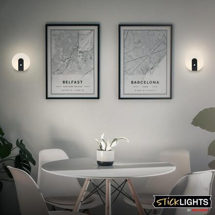 BRILONER Taro nástěnné svítidlo - 2,5W, 100lm, bezdrátové, LED, s pohybové čidlo, černá 3889015