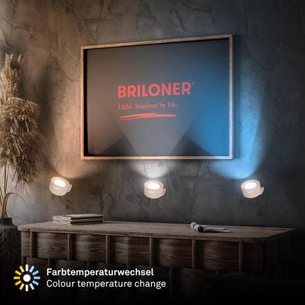 BRILONER Tari nástěnné bodové svítidlo - 1,6W, 160lm, LED, nabíjecí, CCT, stmívatelné, bezdrátové, béžová 3896011