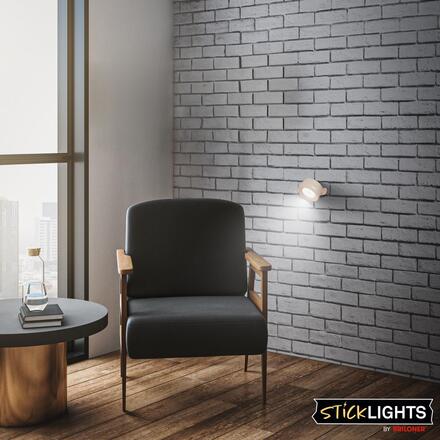 BRILONER Tari nástěnné bodové svítidlo - 1,6W, 160lm, LED, nabíjecí, CCT, stmívatelné, bezdrátové, béžová 3896011