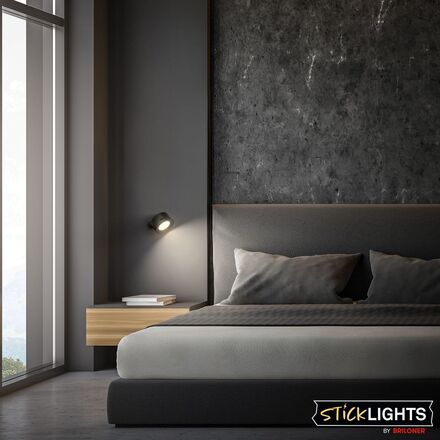 BRILONER Tari nástěnné bodové svítidlo - 1,6W, 160lm, LED, nabíjecí, CCT, stmívatelné, bezdrátové, černá 3896015