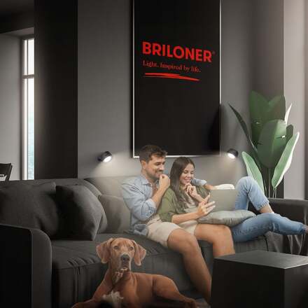 BRILONER Tari nástěnné bodové svítidlo - 1,6W, 160lm, LED, nabíjecí, CCT, stmívatelné, bezdrátové, černá 3896015