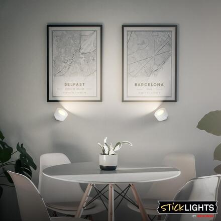 BRILONER Tari nástěnné bodové svítidlo - 1,6W, 160lm, LED, nabíjecí, CCT, stmívatelné, bezdrátové, bílá 3896016