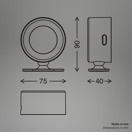 BRILONER Tari nástěnné bodové svítidlo - 1,6W, 160lm, LED, nabíjecí, CCT, stmívatelné, bezdrátové, bílá 3896016