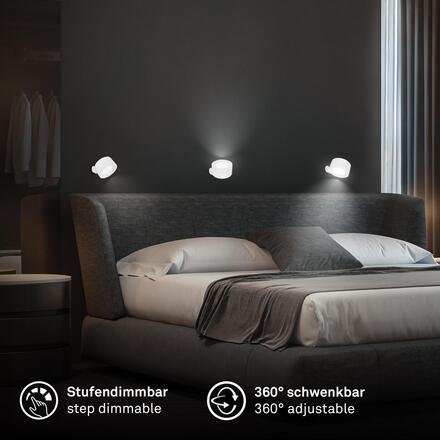 BRILONER Tari nástěnné bodové svítidlo - 1,6W, 160lm, LED, nabíjecí, CCT, stmívatelné, bezdrátové, bílá 3896016
