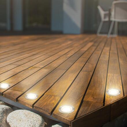 BRILONER CONNECT TO SHINE startovací sada Kebony 3ks LED zapuštěných svítidel do země pr.30mm, IP67 3912032