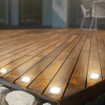 BRILONER CONNECT TO SHINE startovací sada Padouk 3ks LED zapuštěných svítidel do země, IP67 3914032