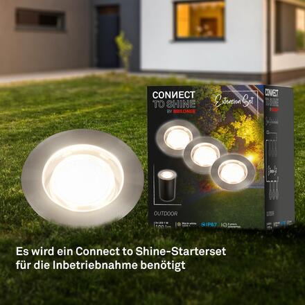 BRILONER CONNECT TO SHINE prodlužovací sada Tilia 3ks LED zapuštěných svítidel do země, IP67 3917032