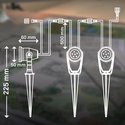 BRILONER CONNECT TO SHINE prodlužovací sada Lilis sada 3ks LED zahradních bodových svítidel, IP65 3919035