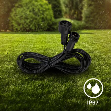 BRILONER CONNECT TO SHINE 3ks sada prodlužovací kabel 200 cm – IP67 ochrana proti vodě, 12V, černá 3920035
