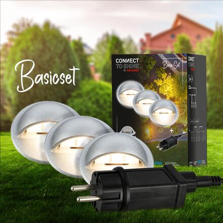 BRILONER CONNECT TO SHINE startovací sada Teak 3ks LED zapuštěných svítidel do země, IP65 3922034