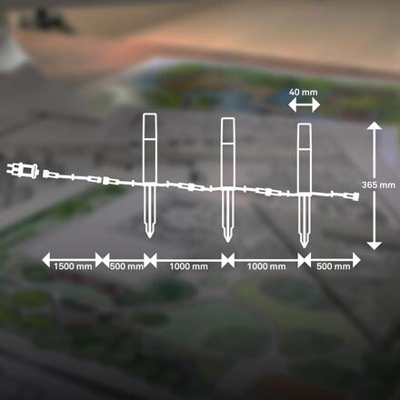 BRILONER Startovací sada Junca – CONNECT TO SHINE, 3ks svítidel pro osvětlení cesty, IP44, design nerez ocel 3925032