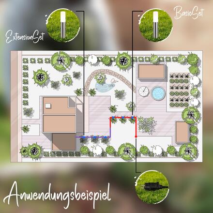 BRILONER Startovací sada Junca – CONNECT TO SHINE, 3ks svítidel pro osvětlení cesty, IP44, design nerez ocel 3925032