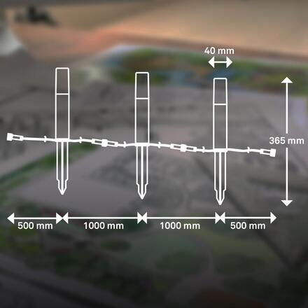 BRILONER CONNECT TO SHINE prodlužovací sada Junca 3ks LED venkovních sloupkových svítidel, IP44 3926032