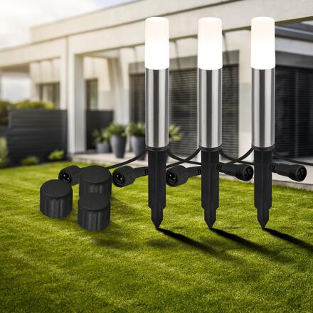 BRILONER CONNECT TO SHINE prodlužovací sada Junca 3ks LED venkovních sloupkových svítidel, IP44 3926032
