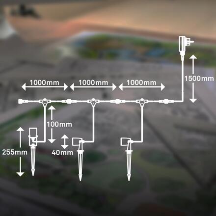 BRILONER CONNECT TO SHINE startovací sada 12V zahradní osvětlení - trafo, 3x LED bodové svítidlo se zápichem, nastavitelné, IP65, černá 3927035