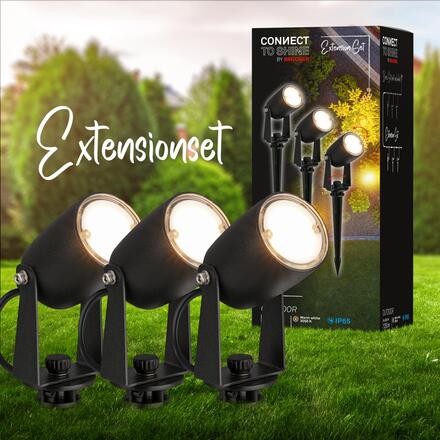 BRILONER CONNECT TO SHINE prodlužovací sada Iris sada 3ks LED zahradních bodových svítidel, IP65 3928035
