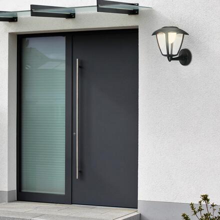 BRILONER LED nabíjecí nástěnné svítidlo, venkovní, retro, dotykový vypínač, vyměnitelné baterie, vč. USB-C kabelu, stmívatelné, IP44, černá 3929015