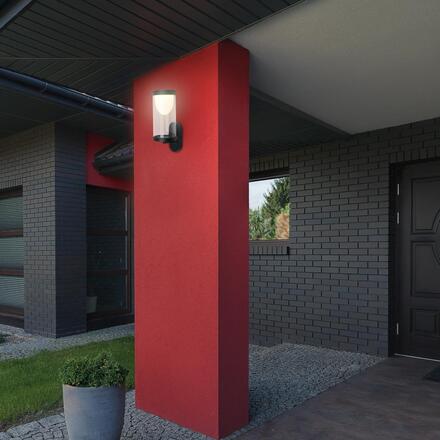 BRILONER LED nabíjecí nástěnné svítidlo, venkovní, dotykový vypínač, vyměnitelné baterie, vč. USB-C kabelu, stmívatelné, IP44, černé 3930015