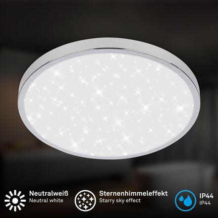 BRILONER Tak stropní svítidlo pr.24 cm - 12W, 1300lm, LED, hvězdné nebe, IP44, chrom 3933018