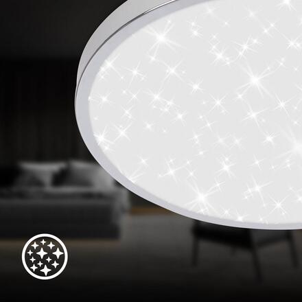 BRILONER Tak stropní svítidlo pr.24 cm - 12W, 1300lm, LED, hvězdné nebe, IP44, chrom 3933018