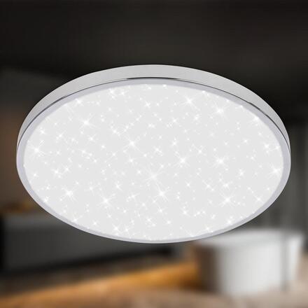 BRILONER Tak stropní svítidlo pr.33 cm - 22W, 2400lm, LED, hvězdné nebe, IP44, chrom 3934018