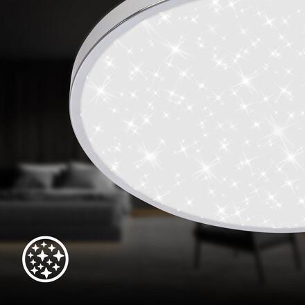 BRILONER Tak stropní svítidlo pr.33 cm - 22W, 2400lm, LED, hvězdné nebe, IP44, chrom 3934018