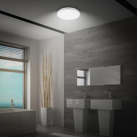 BRILONER Tak stropní svítidlo pr.33 cm - 22W, 2400lm, LED, hvězdné nebe, IP44, chrom 3934018