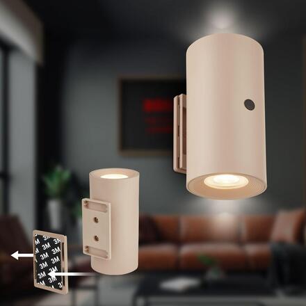 BRILONER Isy nástěnné svítidlo - 2W, 200lm, nabíjecí, LED, dotykový vypínač, stmívatelné, béžová 3942011